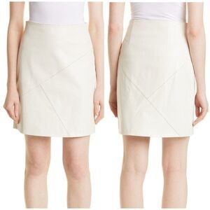 By Malene Birger Pascalles Stitched Leather Pencil Skirt Cream White Sz 34